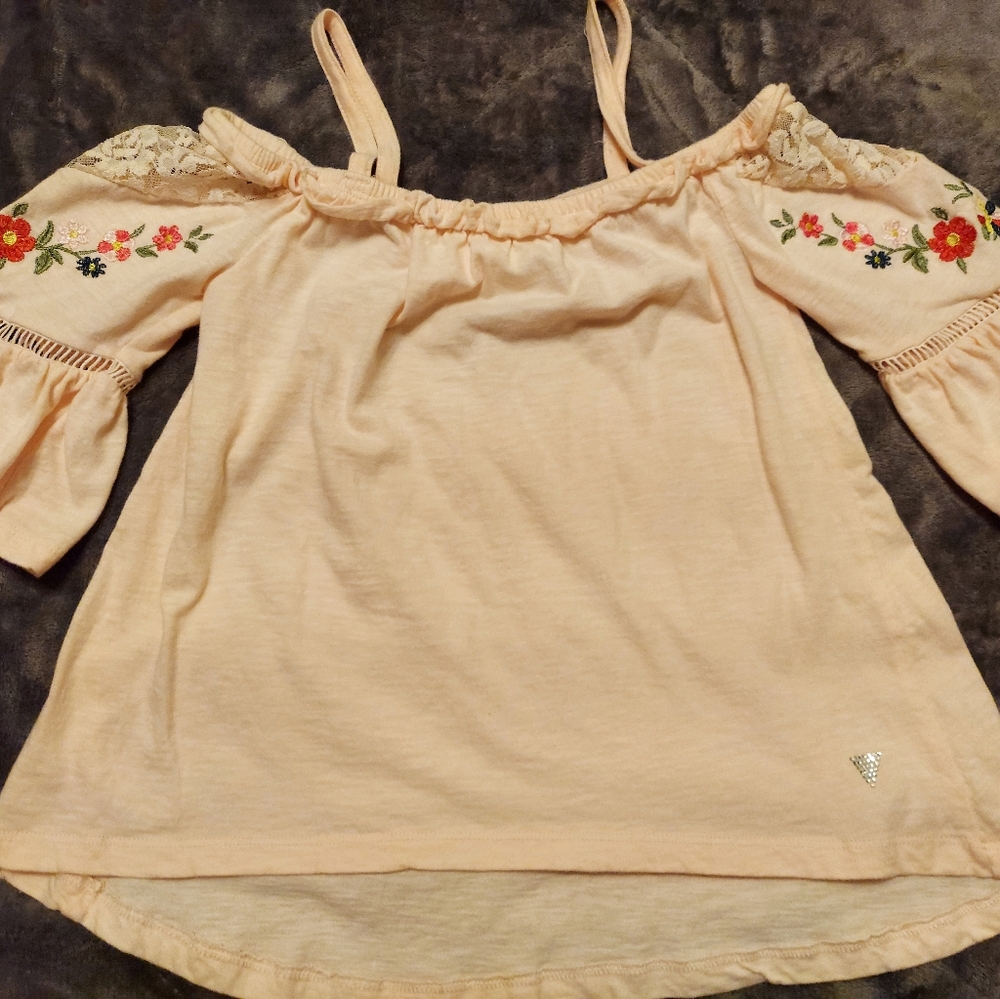 Guess kids embroidered, off shoulder top